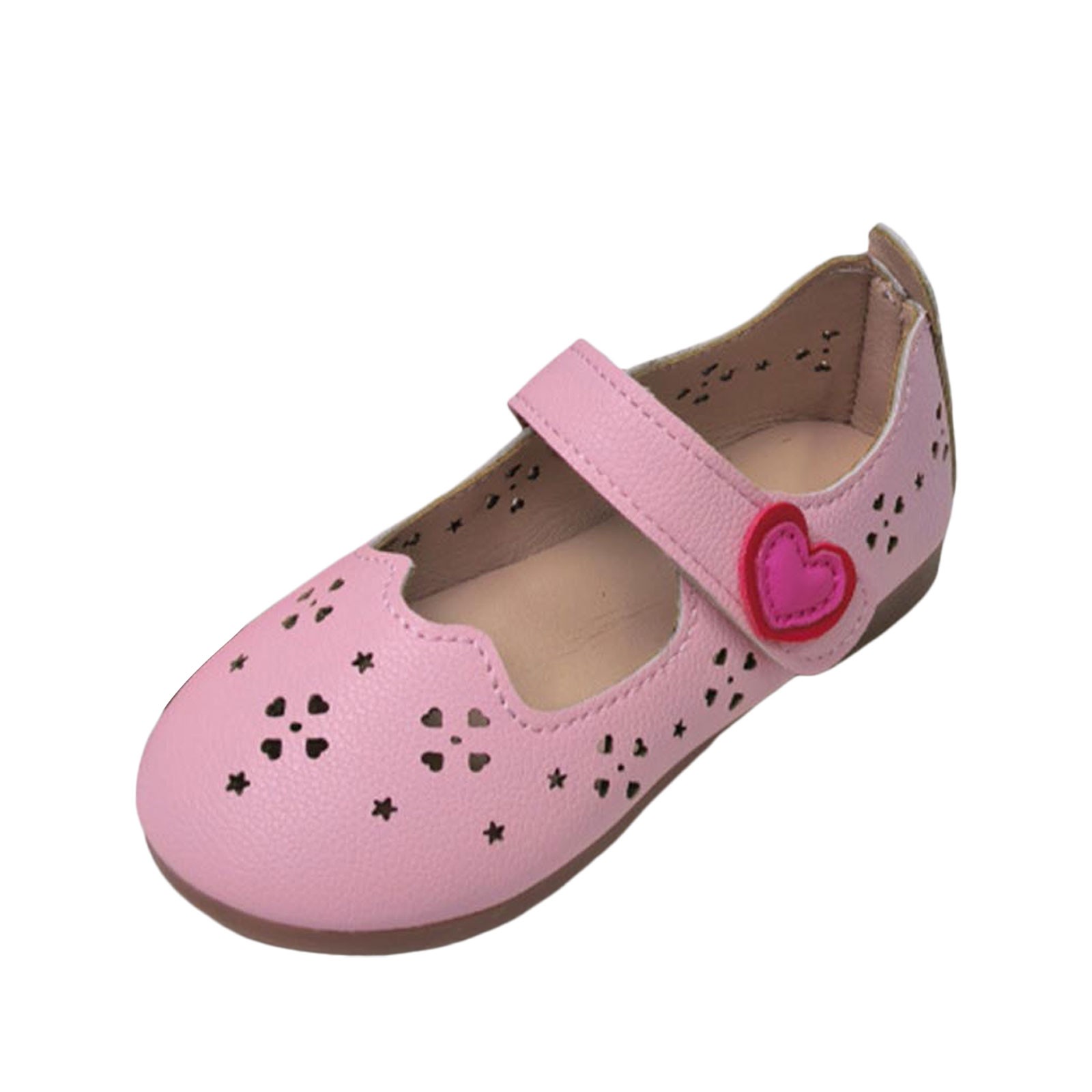 BOBOGOJP Dress Shoes for Girls Flats Non Slip for Toddler First Walking Sneaker Soft Sole PU Leather Crib Shoes Wedding Party Princess Dance Shoes Pink for 13